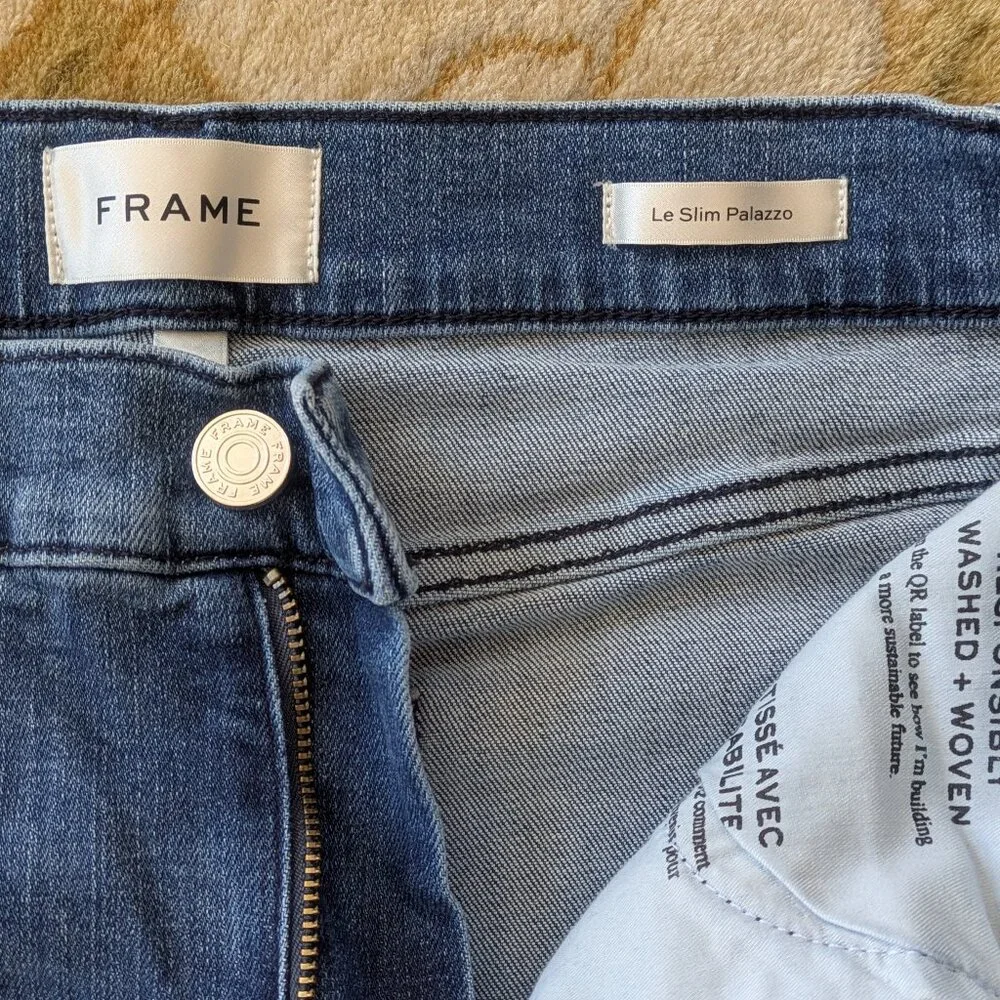 FRAME women's Le Slim Palazzo jeans size 28 blue in EUC - Picture 2 of 7